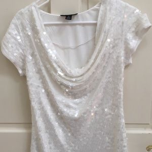 INC White SEQUIN top
